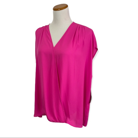 Worthington Tops - 2X Top Worthington NWT Hot pink Surplice drape Blouse size 2X